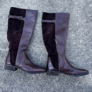SAM EDELMAN Sz 9M Brown Leather / Suede Riding Tall Women’s Boots